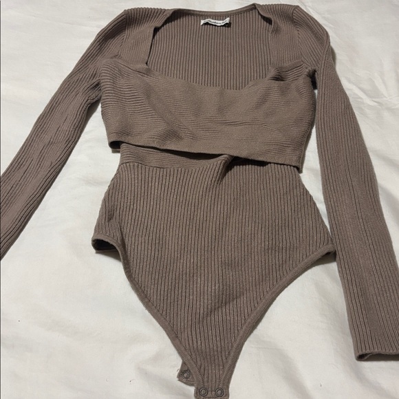 Abercrombie & Fitch Taupe Ribbed Top - Picture 5 of 6